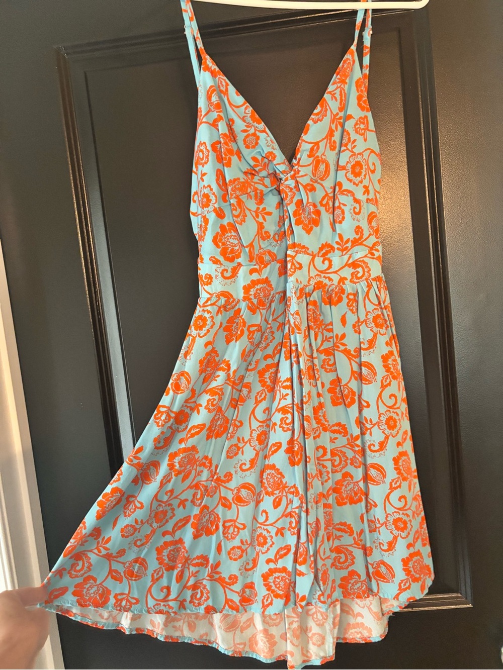 Cupshe Light Blue and Orange Floral Mini Dress